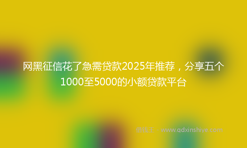 网黑征信花了急需贷款2025年推荐，分享五个1000至5000的小额贷款平台