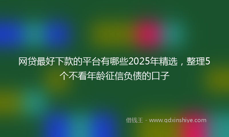 网贷最好下款的平台有哪些2025年精选，整理5个不看年龄征信负债的口子