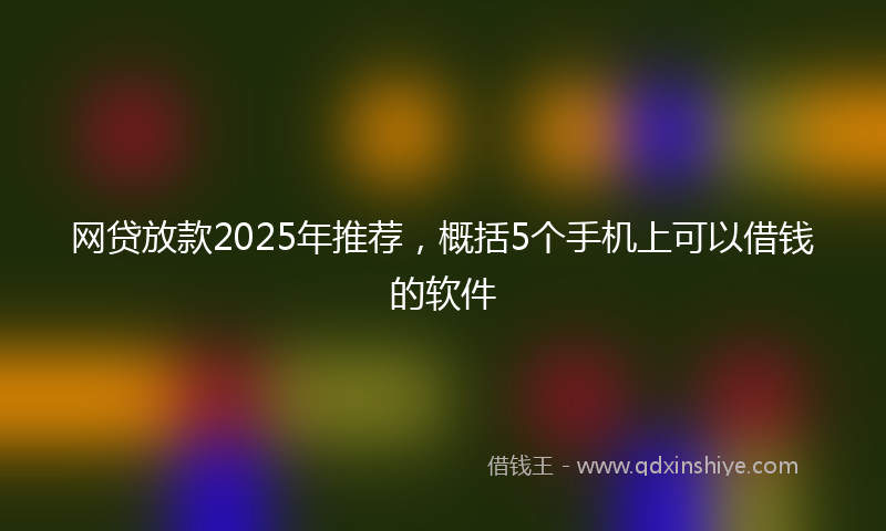 网贷放款2025年推荐，概括5个手机上可以借钱的软件