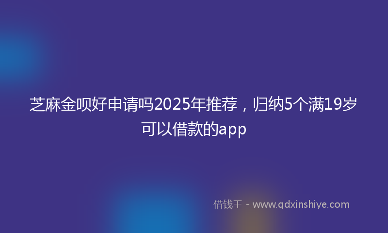 芝麻金呗好申请吗2025年推荐，归纳5个满19岁可以借款的app