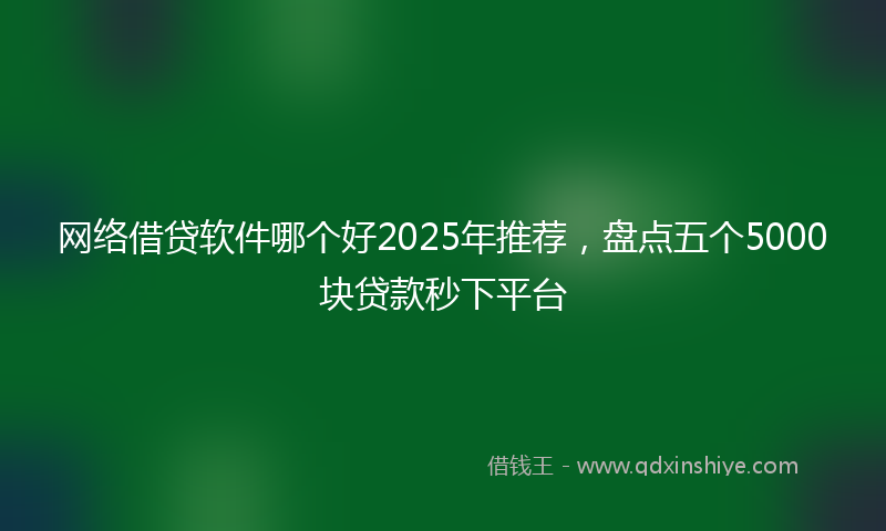网络借贷软件哪个好2025年推荐，盘点五个5000块贷款秒下平台
