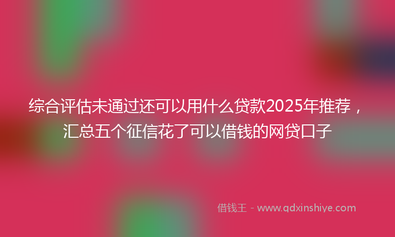 综合评估未通过还可以用什么贷款2025年推荐，汇总五个征信花了可以借钱的网贷口子