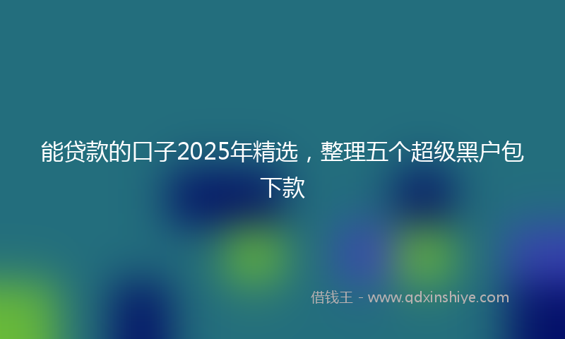 能贷款的口子2025年精选，整理五个超级黑户包下款