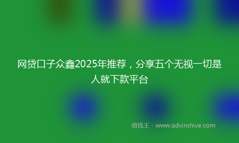 网贷口子众鑫2025年推荐，分享五个无视一切是人就下款平台