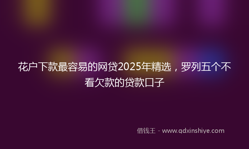 花户下款最容易的网贷2025年精选，罗列五个不看欠款的贷款口子