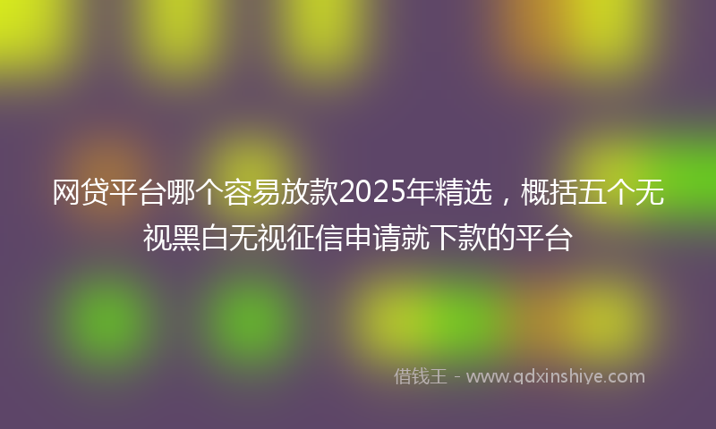 网贷平台哪个容易放款2025年精选，概括五个无视黑白无视征信申请就下款的平台