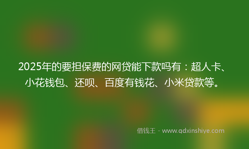2025年的要担保费的网贷能下款吗有：超人卡、小花钱包、还呗、百度有钱花、小米贷款等。