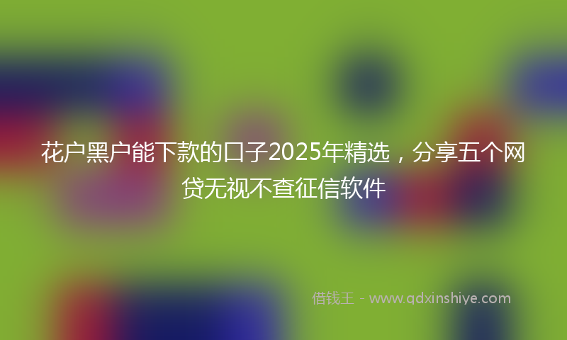 花户黑户能下款的口子2025年精选，分享五个网贷无视不查征信软件