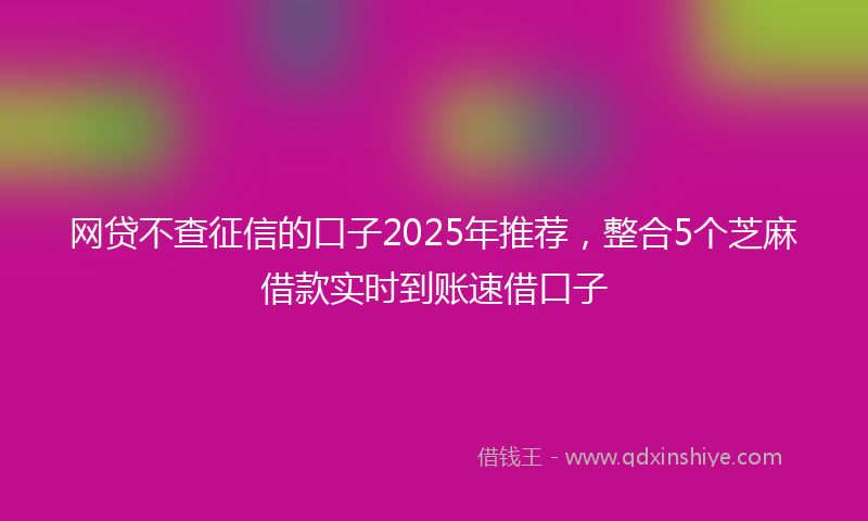网贷不查征信的口子2025年推荐，整合5个芝麻借款实时到账速借口子
