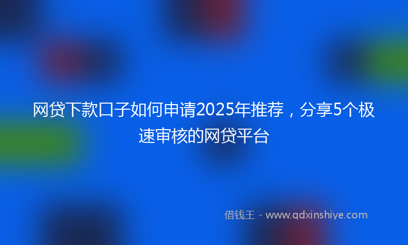 网贷下款口子如何申请2025年推荐，分享5个极速审核的网贷平台