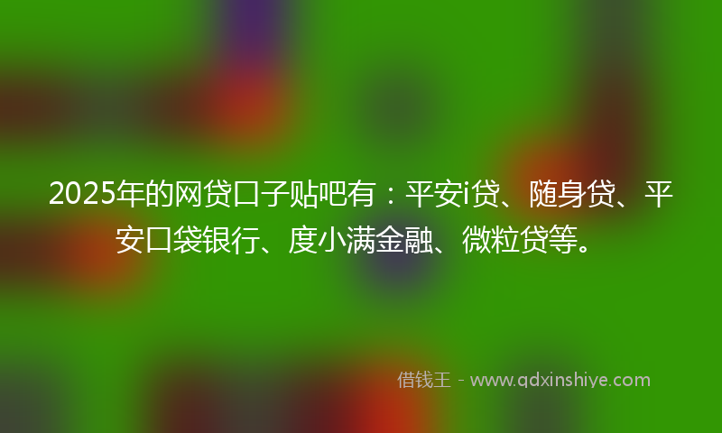 2025年的网贷口子贴吧有：平安i贷、随身贷、平安口袋银行、度小满金融、微粒贷等。