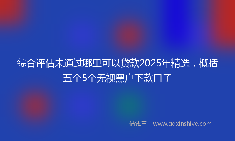 综合评估未通过哪里可以贷款2025年精选，概括五个5个无视黑户下款口子