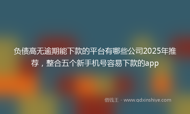 负债高无逾期能下款的平台有哪些公司2025年推荐，整合五个新手机号容易下款的app