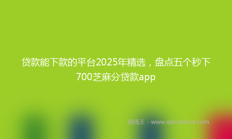 贷款能下款的平台2025年精选，盘点五个秒下700芝麻分贷款app