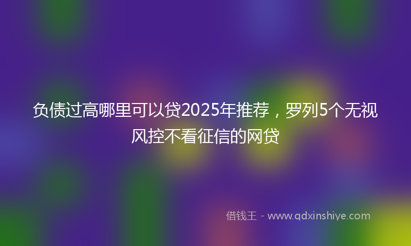 负债过高哪里可以贷2025年推荐，罗列5个无视风控不看征信的网贷
