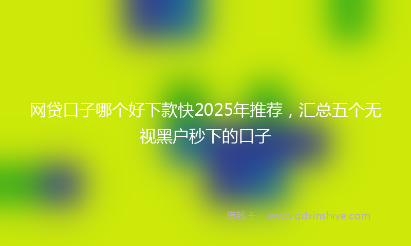 网贷口子哪个好下款快2025年推荐，汇总五个无视黑户秒下的口子