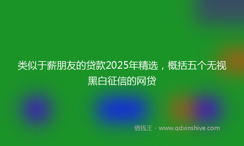 类似于薪朋友的贷款2025年精选，概括五个无视黑白征信的网贷