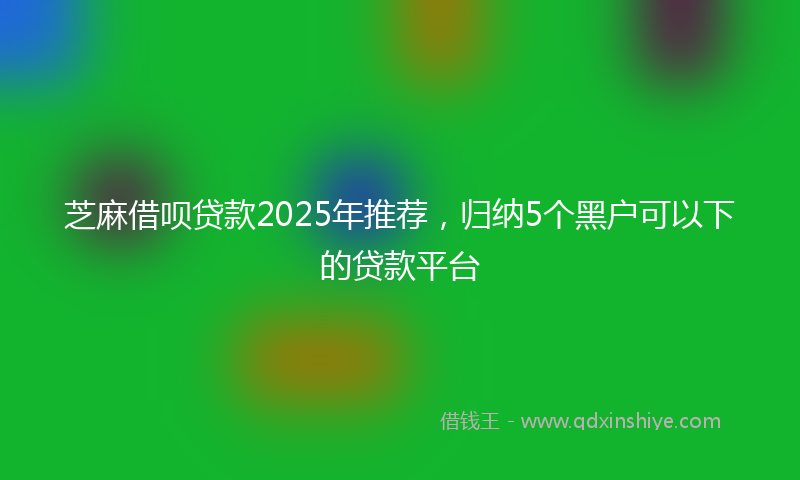 芝麻借呗贷款2025年推荐，归纳5个黑户可以下的贷款平台