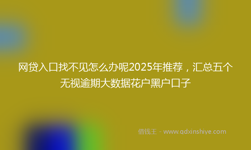 网贷入口找不见怎么办呢2025年推荐，汇总五个无视逾期大数据花户黑户口子