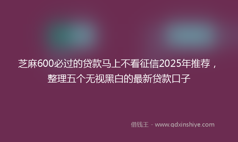 芝麻600必过的贷款马上不看征信2025年推荐，整理五个无视黑白的最新贷款口子