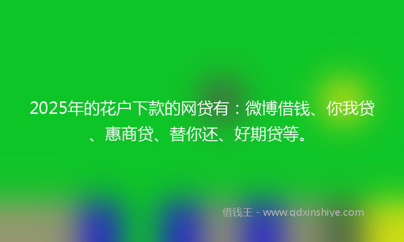 2025年的花户下款的网贷有：微博借钱、你我贷、惠商贷、替你还、好期贷等。