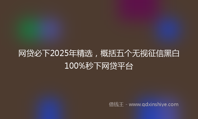 网贷必下2025年精选，概括五个无视征信黑白100%秒下网贷平台