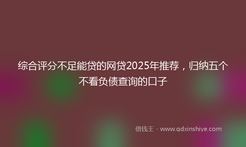 综合评分不足能贷的网贷2025年推荐，归纳五个不看负债查询的口子