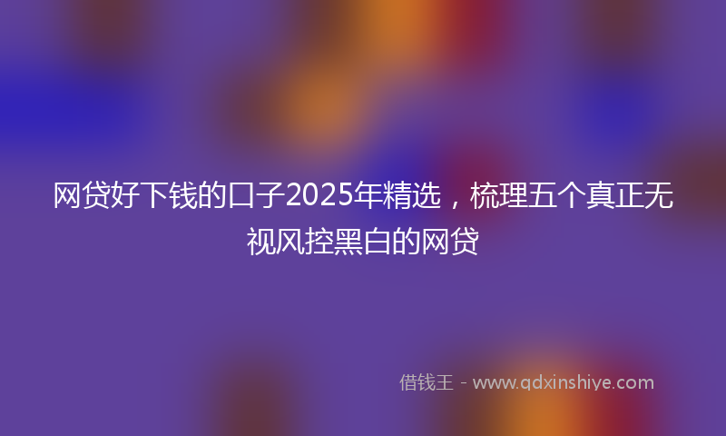 网贷好下钱的口子2025年精选，梳理五个真正无视风控黑白的网贷