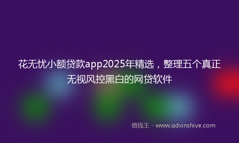 花无忧小额贷款app2025年精选，整理五个真正无视风控黑白的网贷软件