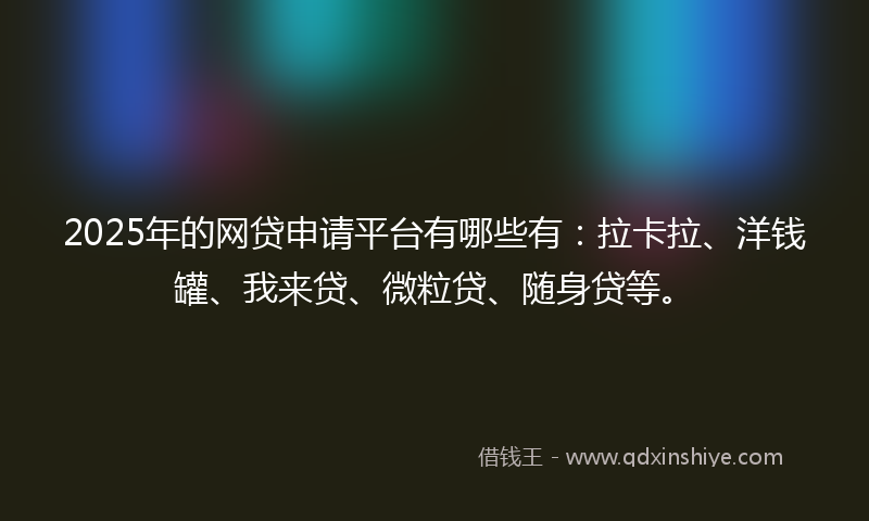 2025年的网贷申请平台有哪些有：拉卡拉、洋钱罐、我来贷、微粒贷、随身贷等。