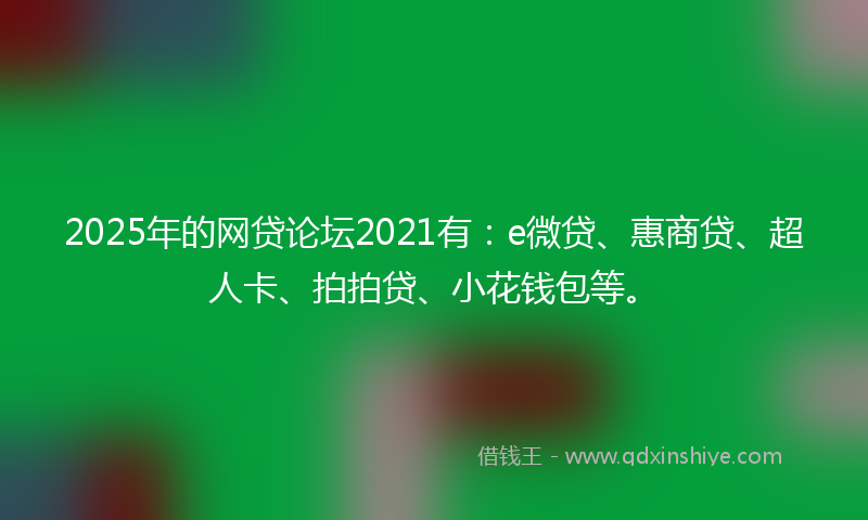 2025年的网贷论坛2021有：e微贷、惠商贷、超人卡、拍拍贷、小花钱包等。