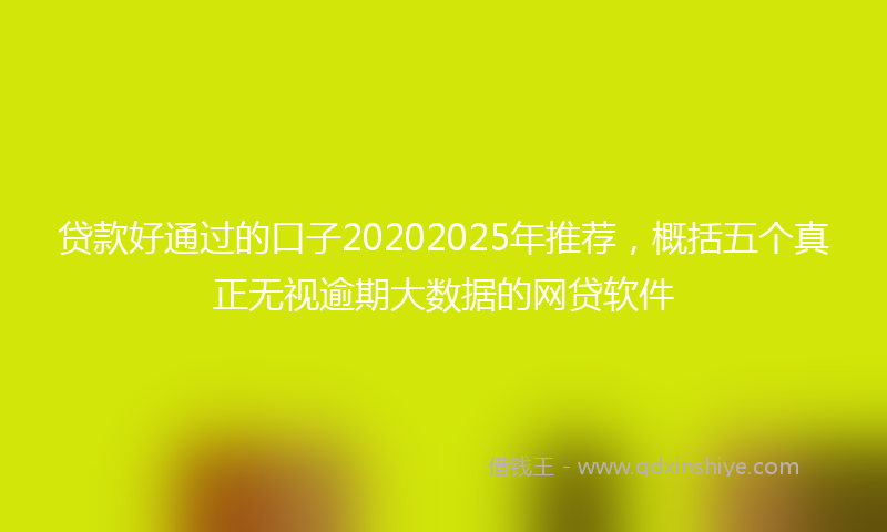 贷款好通过的口子20202025年推荐，概括五个真正无视逾期大数据的网贷软件