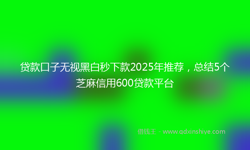贷款口子无视黑白秒下款2025年推荐，总结5个芝麻信用600贷款平台