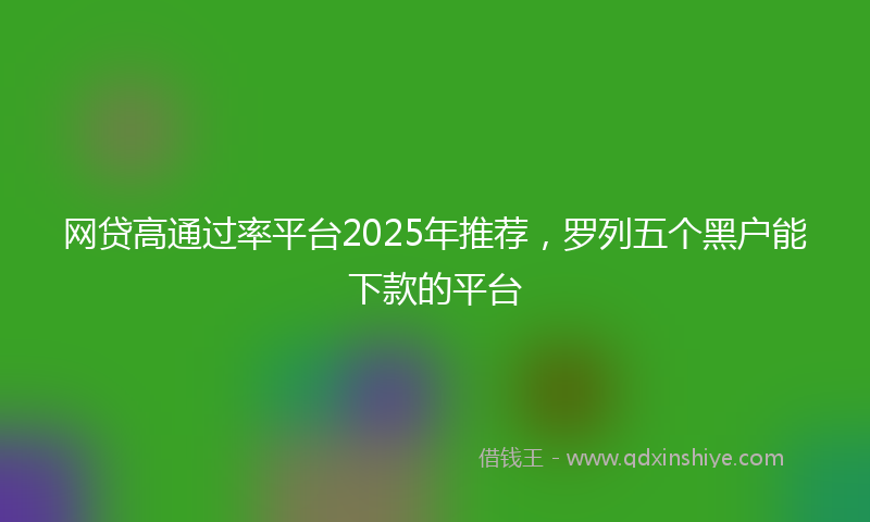 网贷高通过率平台2025年推荐，罗列五个黑户能下款的平台