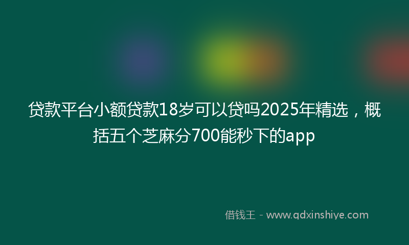 贷款平台小额贷款18岁可以贷吗2025年精选，概括五个芝麻分700能秒下的app