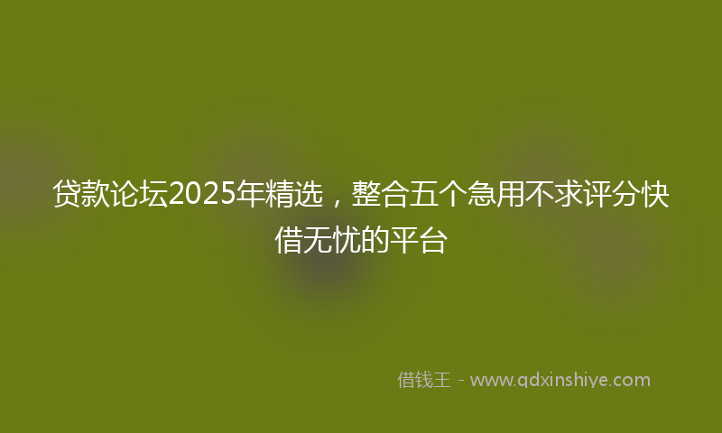 贷款论坛2025年精选，整合五个急用不求评分快借无忧的平台