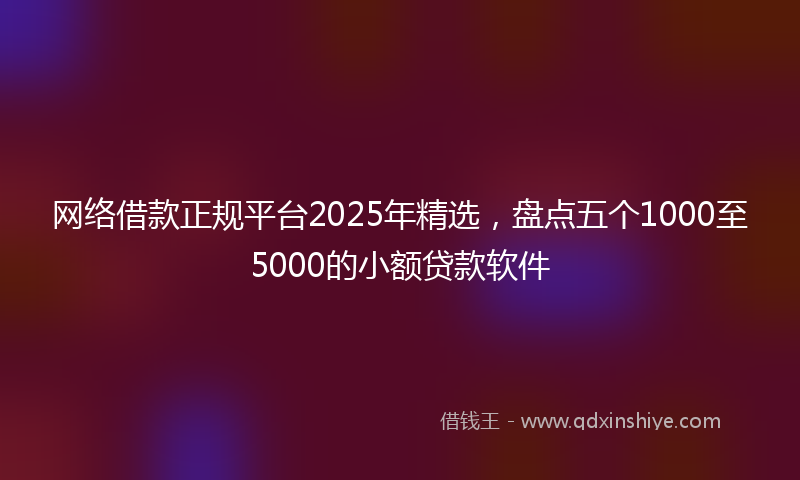 网络借款正规平台2025年精选，盘点五个1000至5000的小额贷款软件