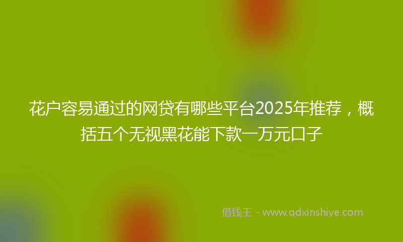 花户容易通过的网贷有哪些平台2025年推荐，概括五个无视黑花能下款一万元口子