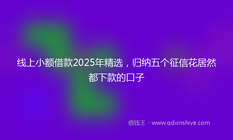 线上小额借款2025年精选，归纳五个征信花居然都下款的口子