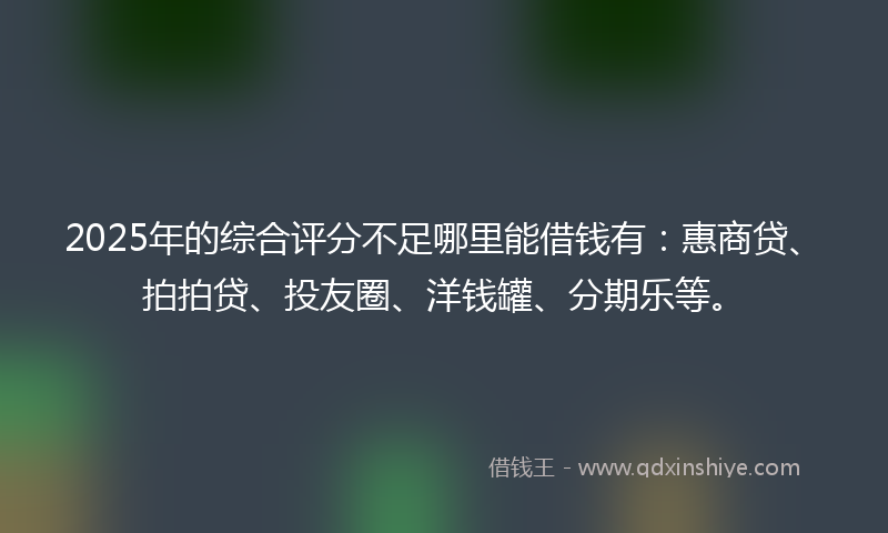 2025年的综合评分不足哪里能借钱有：惠商贷、拍拍贷、投友圈、洋钱罐、分期乐等。