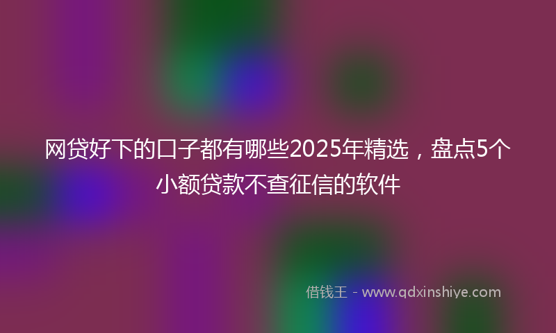 网贷好下的口子都有哪些2025年精选，盘点5个小额贷款不查征信的软件