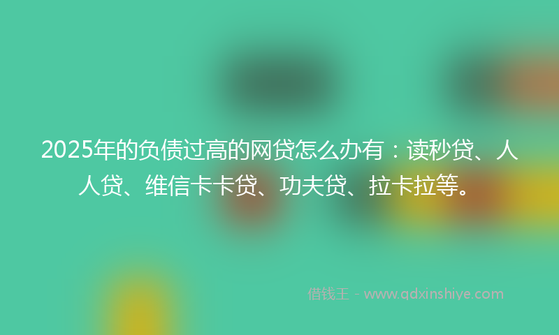 2025年的负债过高的网贷怎么办有：读秒贷、人人贷、维信卡卡贷、功夫贷、拉卡拉等。