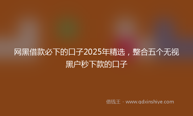 网黑借款必下的口子2025年精选，整合五个无视黑户秒下款的口子