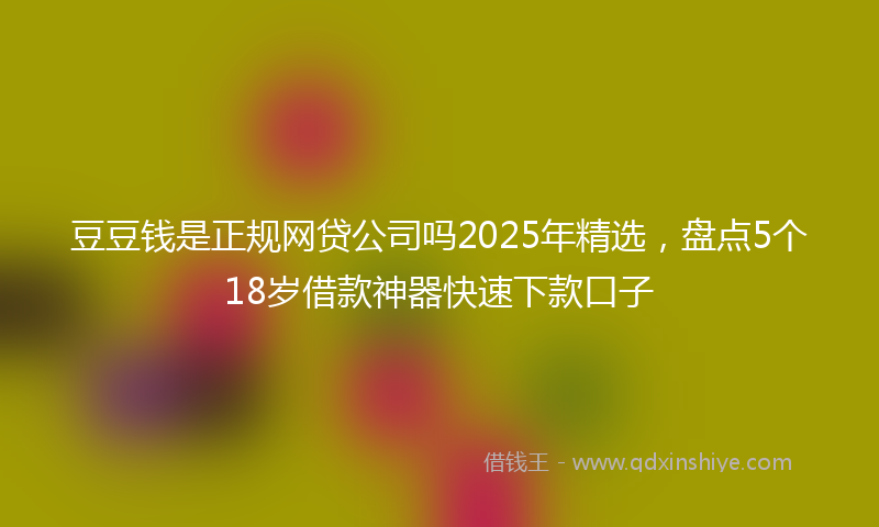 豆豆钱是正规网贷公司吗2025年精选，盘点5个18岁借款神器快速下款口子