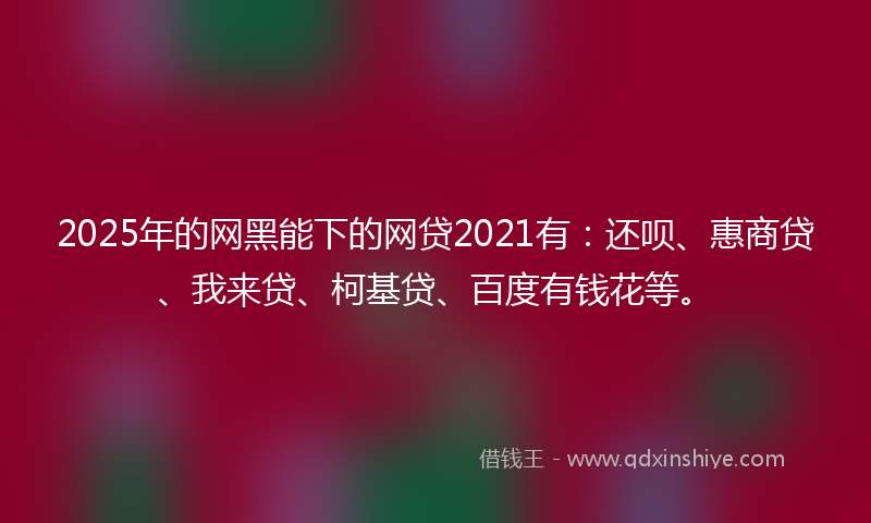 2025年的网黑能下的网贷2021有：还呗、惠商贷、我来贷、柯基贷、百度有钱花等。