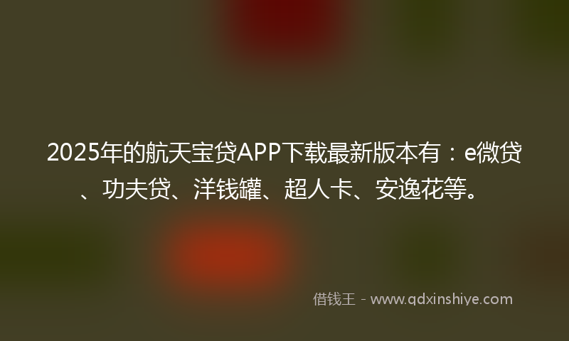 2025年的航天宝贷APP下载最新版本有：e微贷、功夫贷、洋钱罐、超人卡、安逸花等。
