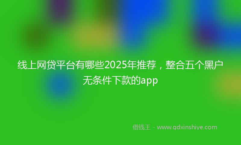 线上网贷平台有哪些2025年推荐，整合五个黑户无条件下款的app