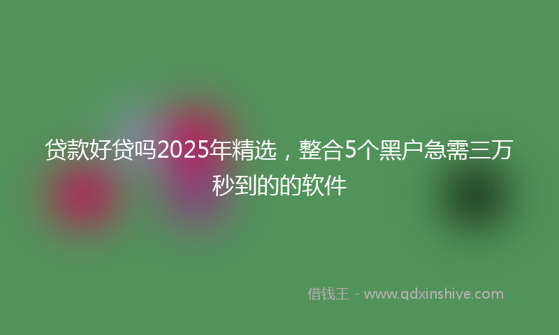 贷款好贷吗2025年精选，整合5个黑户急需三万秒到的的软件