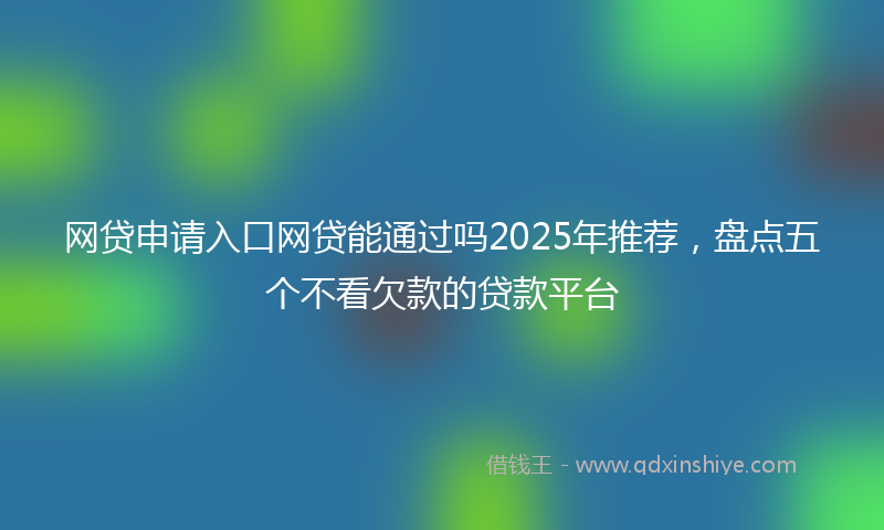 网贷申请入口网贷能通过吗2025年推荐，盘点五个不看欠款的贷款平台
