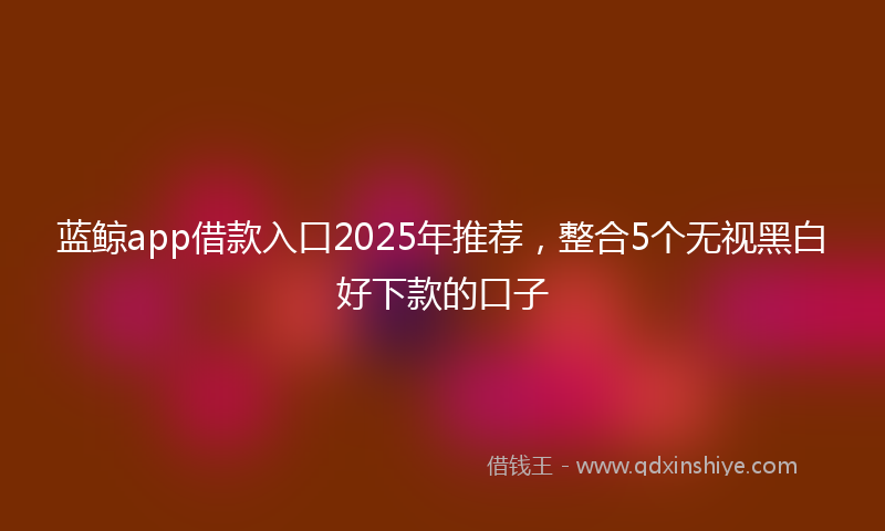 蓝鲸app借款入口2025年推荐，整合5个无视黑白好下款的口子